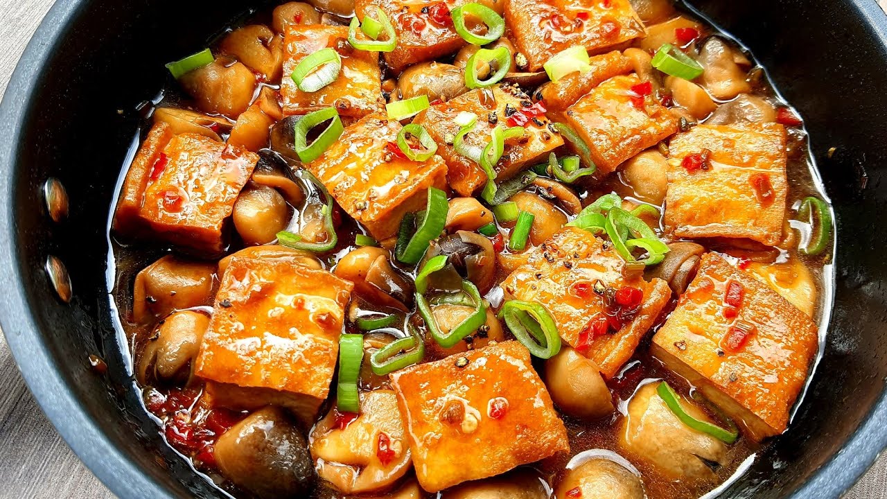 Đậu hũ nấm sốt tương