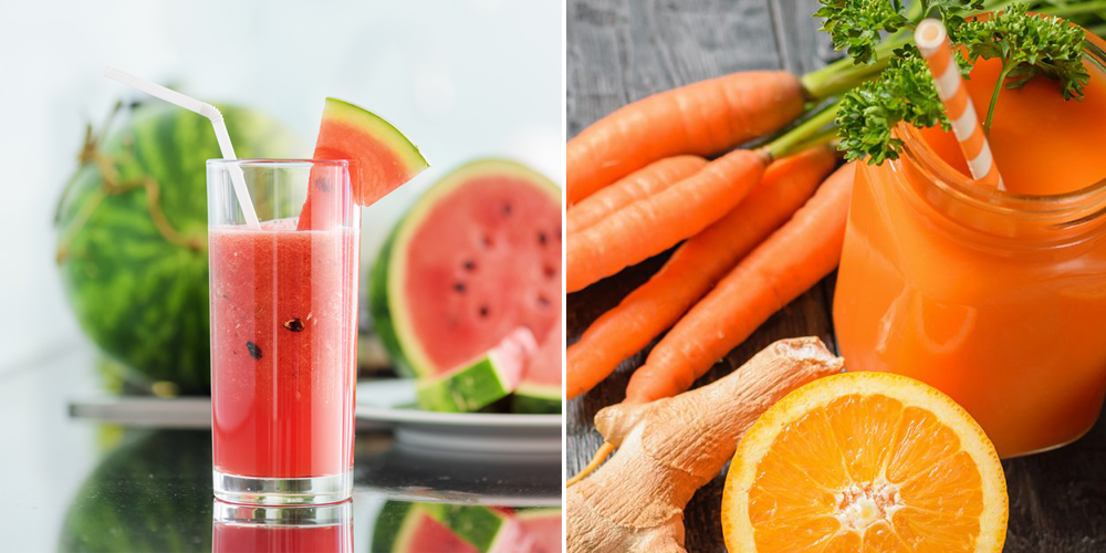 Nước ép dưa hấu và cà rốt