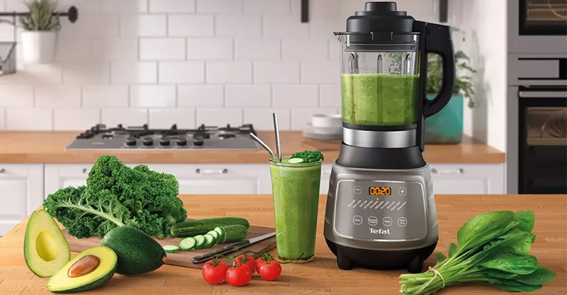 Máy làm sữa hạt Tefal với bảng điều khiển sử dụng tiếng Anh