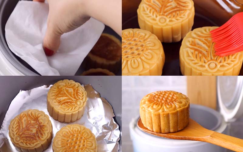 Nướng bánh trung thu bằng nồi cơm điện