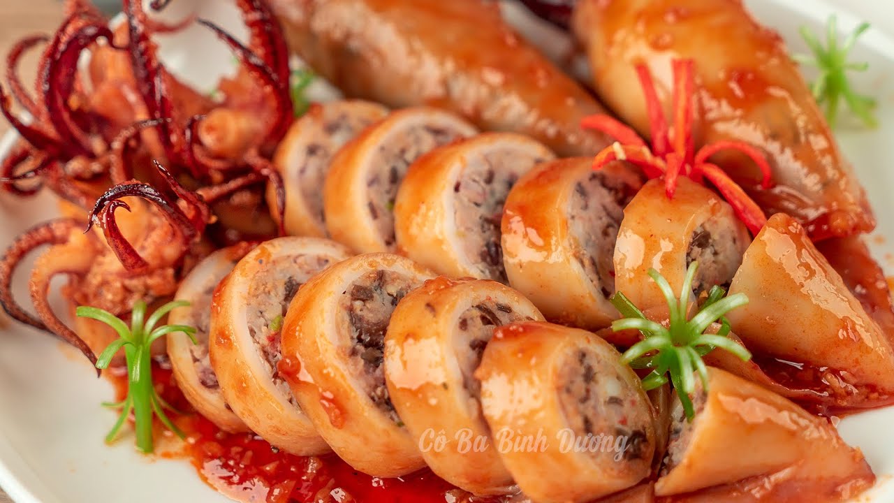 Mực nhồi rim nước dừa