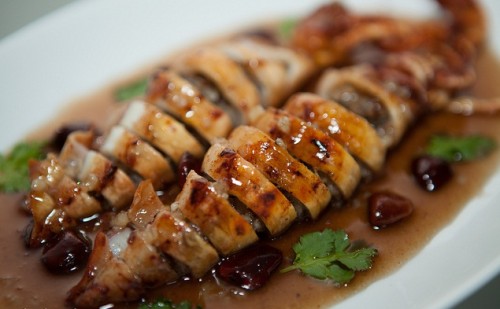 Mực nhồi thịt xốt me