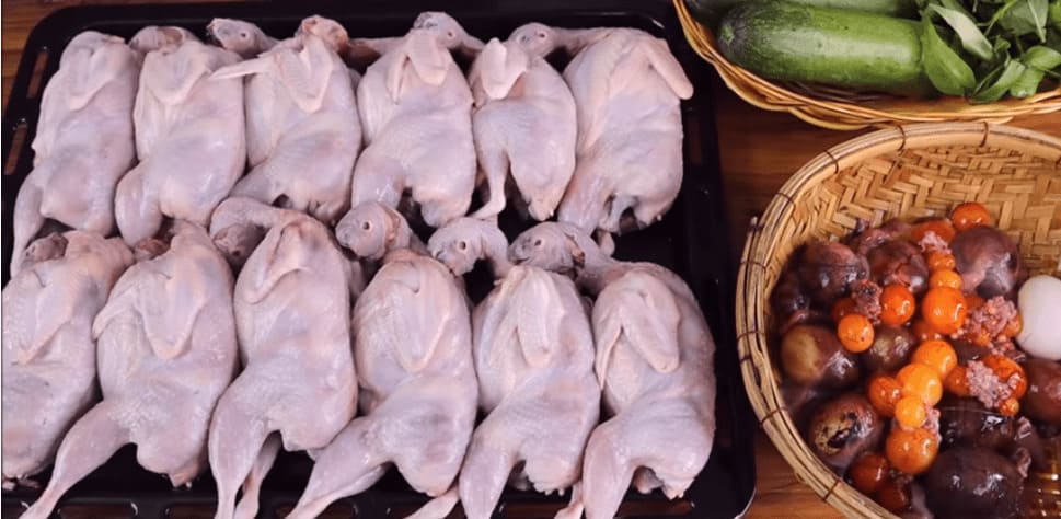 Nguyên liệu làm món chim cút chiên bơ