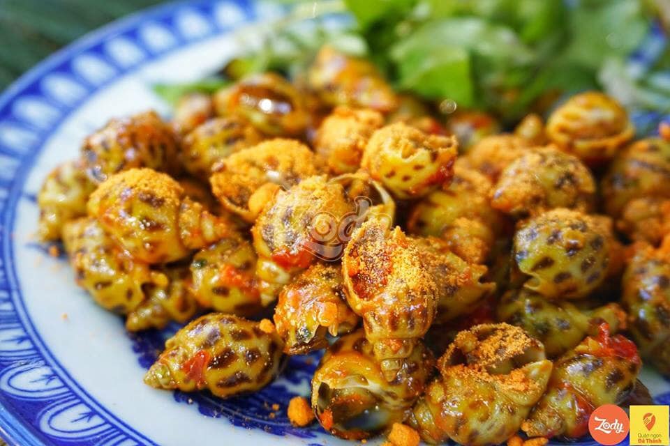 Ốc hướng nướng muối ớt cay mặn thơm phừng